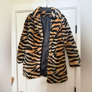 Nasty Gal Tiger Stripe Teddy Jacket